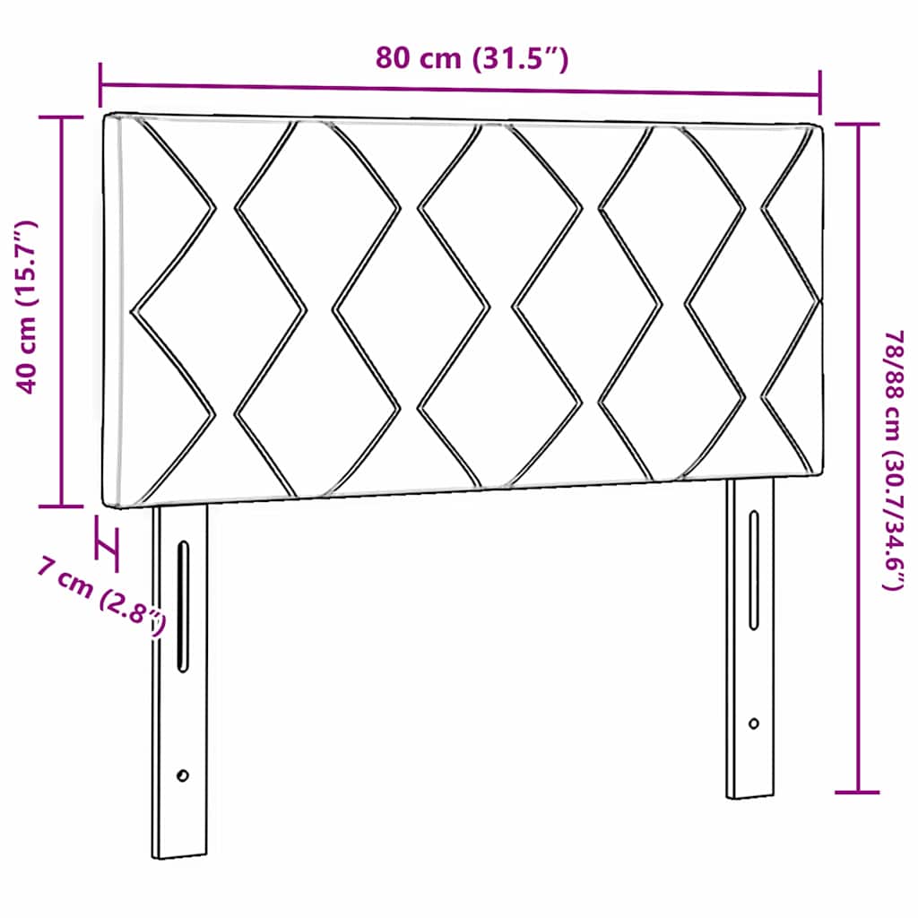 Led-sengegavl Med Led -strimmellys Mørkeblå 80 Cm Fløjl - Billede 11