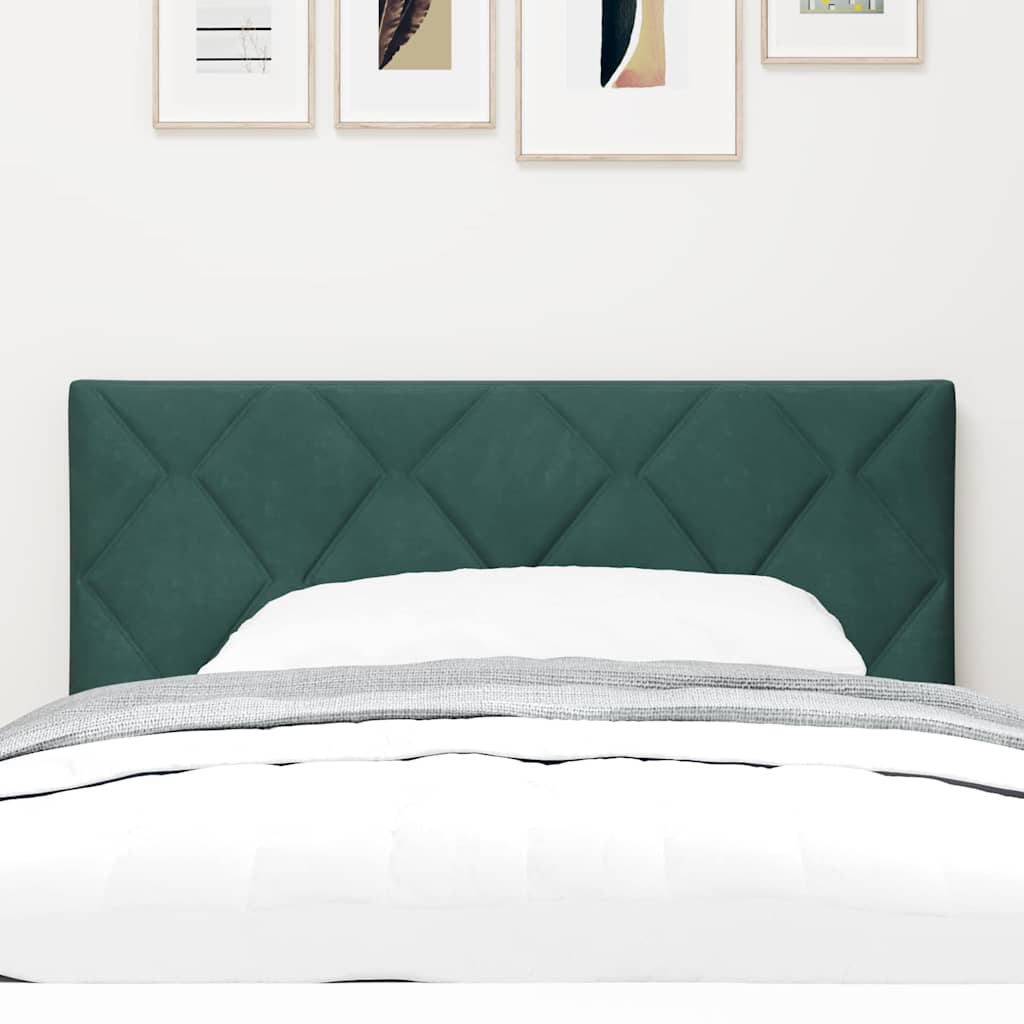Led-sengegavl Med Led -strimmellys Mørkegrøn 90 Cm Fløjl - Billede 4