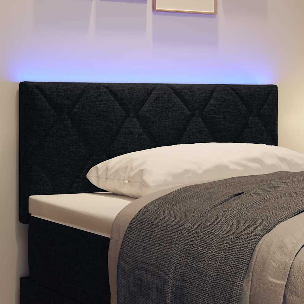 Hovedgærde Med Led -strimmellys Med Hovedgærde Sort 100 Cm Stof - Billede 4