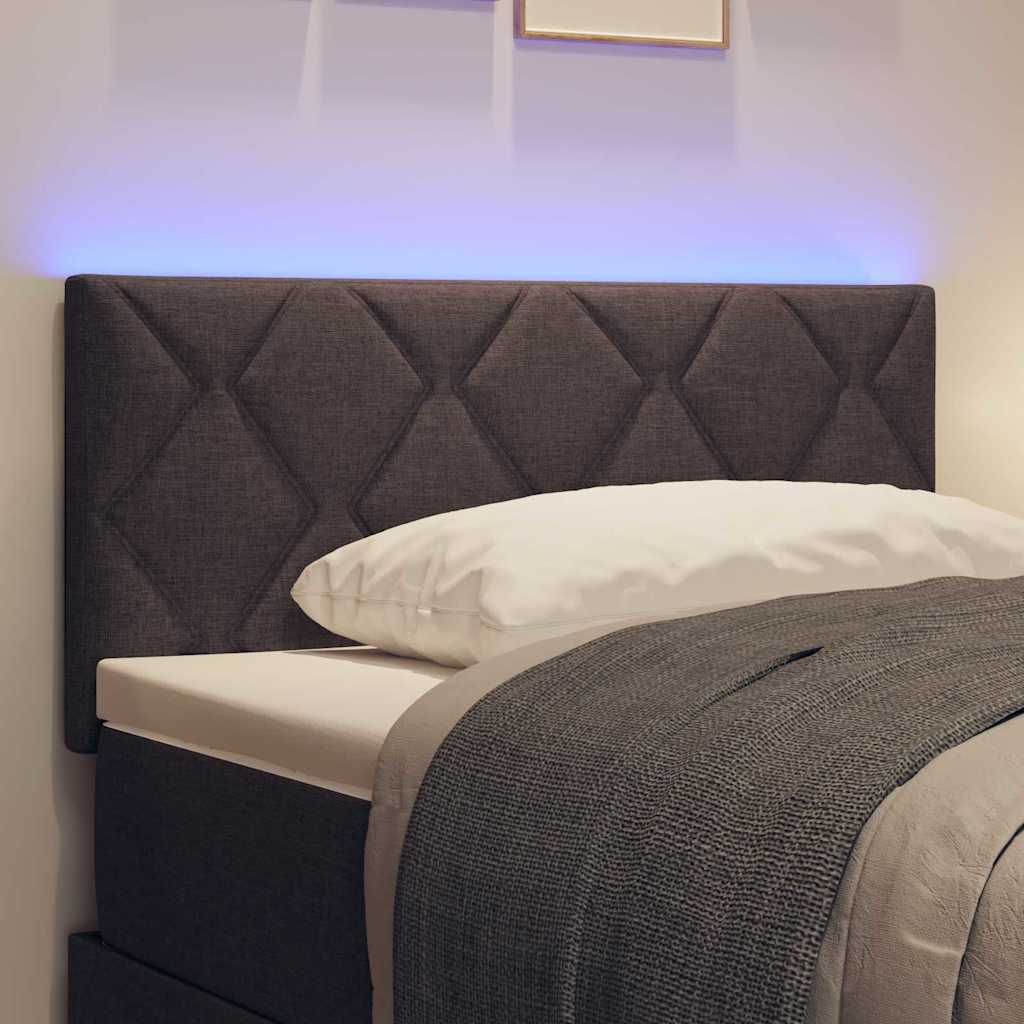 Hovedgærde Med Led -strimmellys Med Hovedgærde Brun 100 Cm Stof - Billede 4