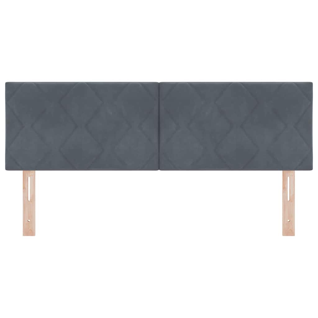 Led-sengegavl Med Led -strimmellys Mørkegrå 144 Cm Fløjl - Billede 6