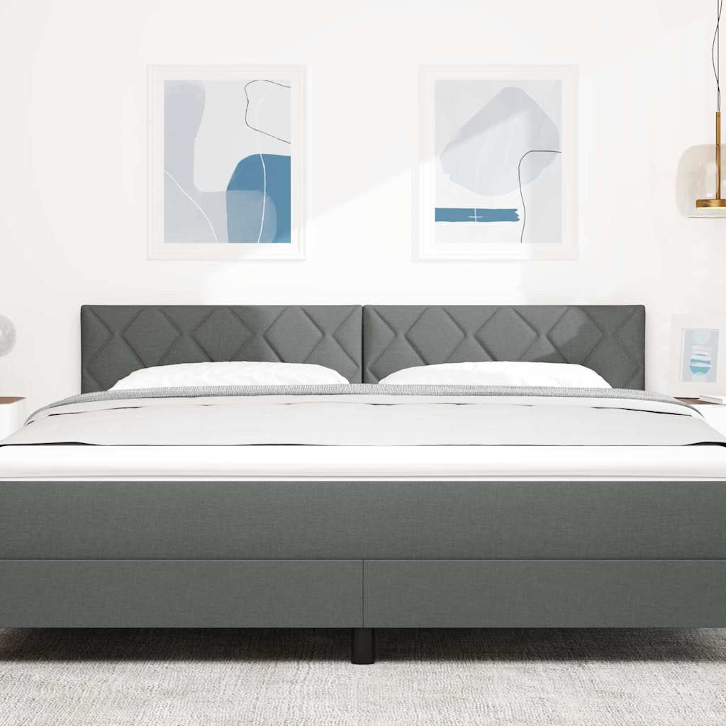 Hovedgærde Med Led -strimmellys Med Hovedgærde Grå 180 Cm Stof - Billede 4