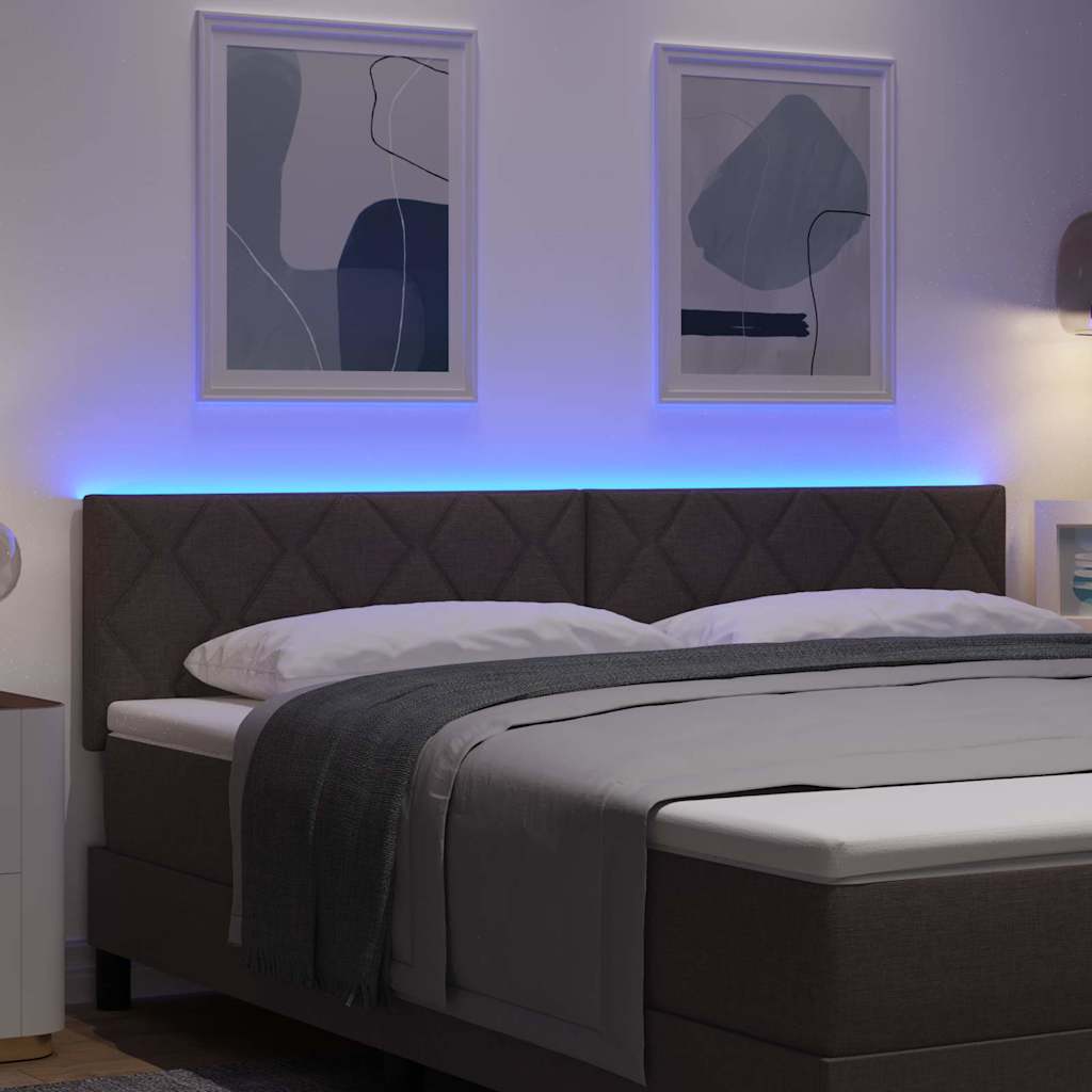 Hovedgærde Med Led -strimmellys Med Hovedgærde Brun 180 Cm Stof - Billede 5