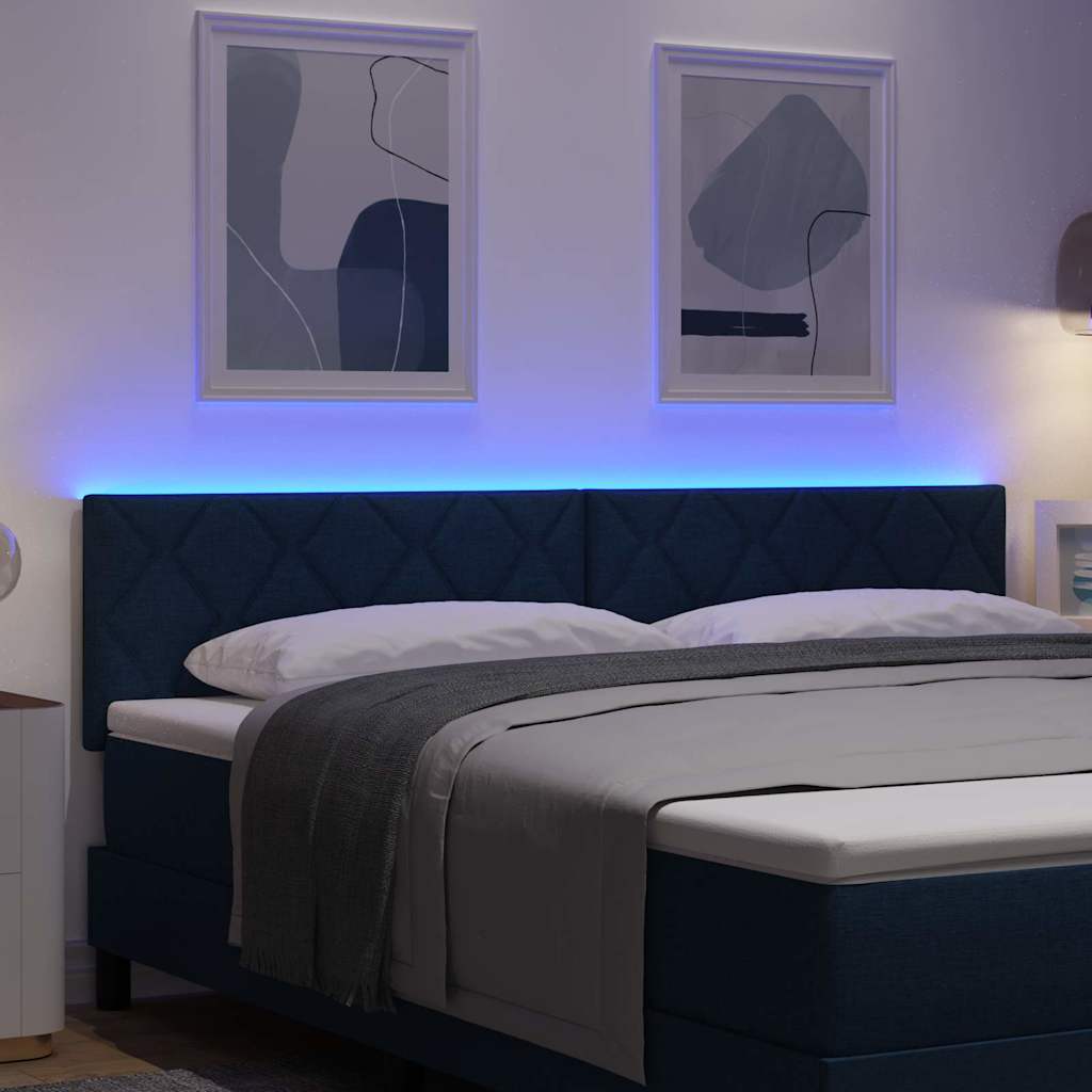 Hovedgærde Med Led -strimmellys Med Hovedgærde Blå 180 Cm Stof - Billede 5