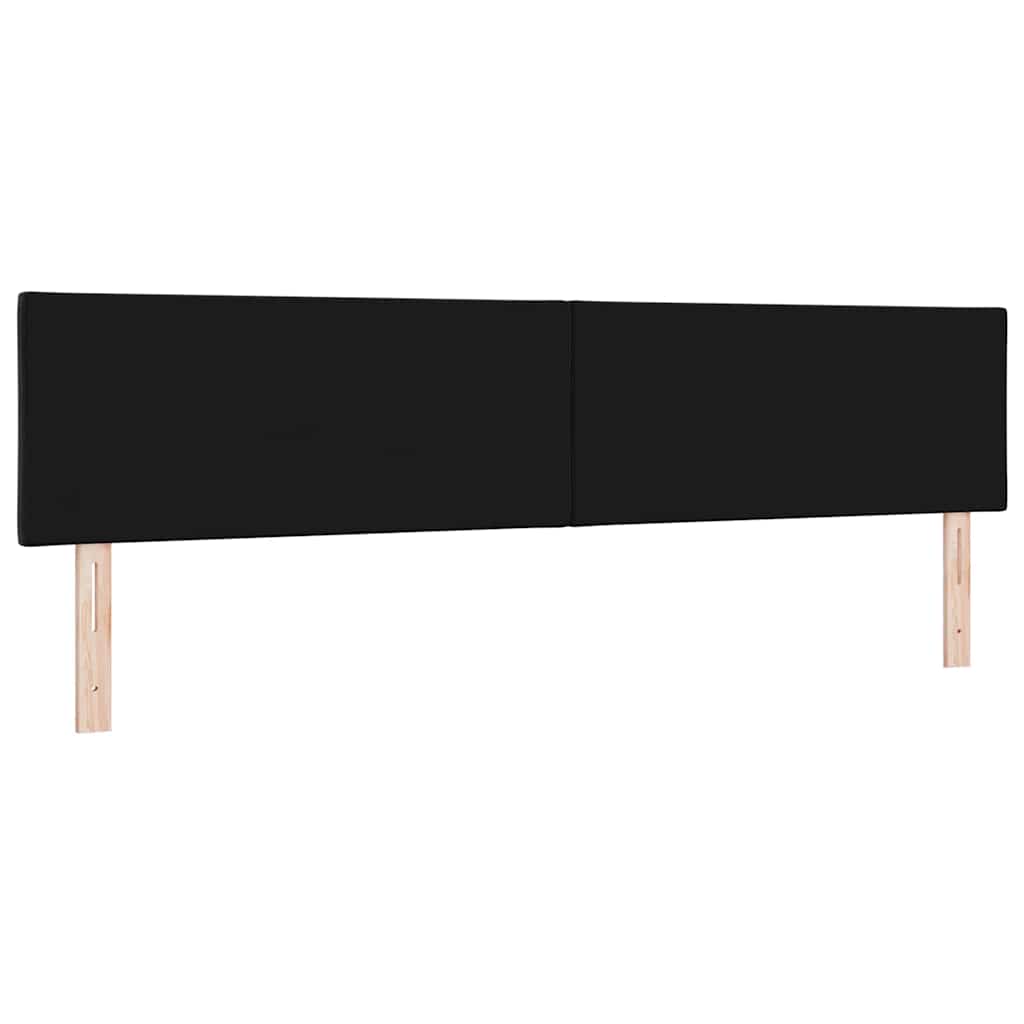 Led-sengegavl Med Led -strimmellys Geometrisk Sort 200 Cm Fløjl - Billede 8