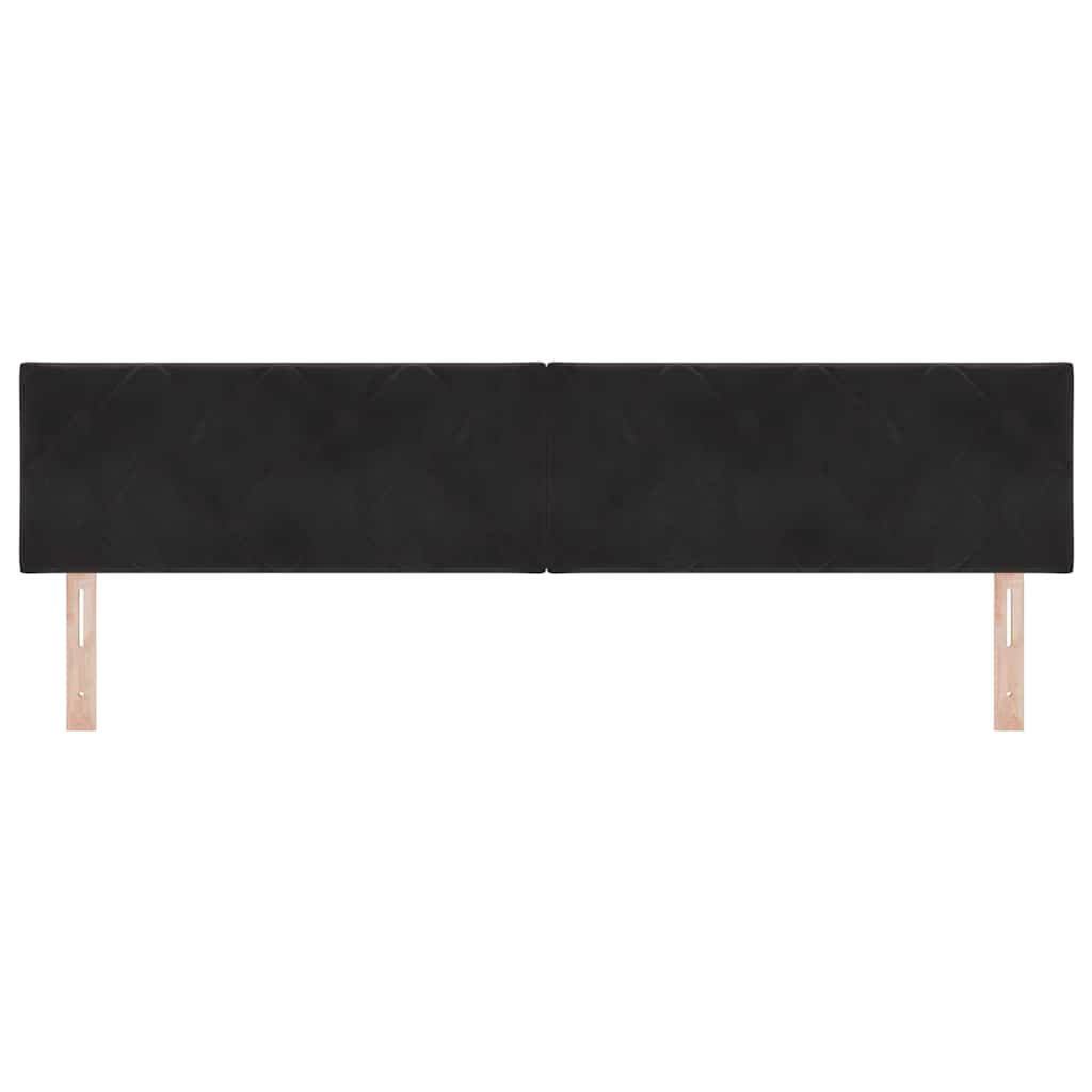 Led-sengegavl Med Led -strimmellys Geometrisk Sort 200 Cm Fløjl - Billede 6