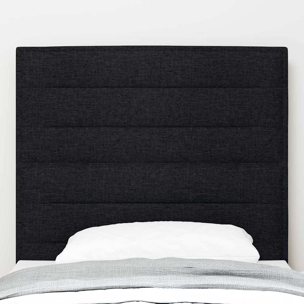 Led Sengegavl Med Led -strimmellys Vægmonteret Sort 100 Cm Stof - Billede 4