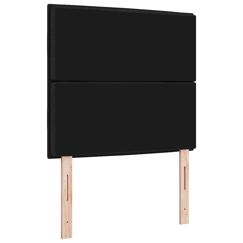 Led Sengegavl Med Led -strimmellys Vægmonteret Sort 100 Cm Stof - Billede 8