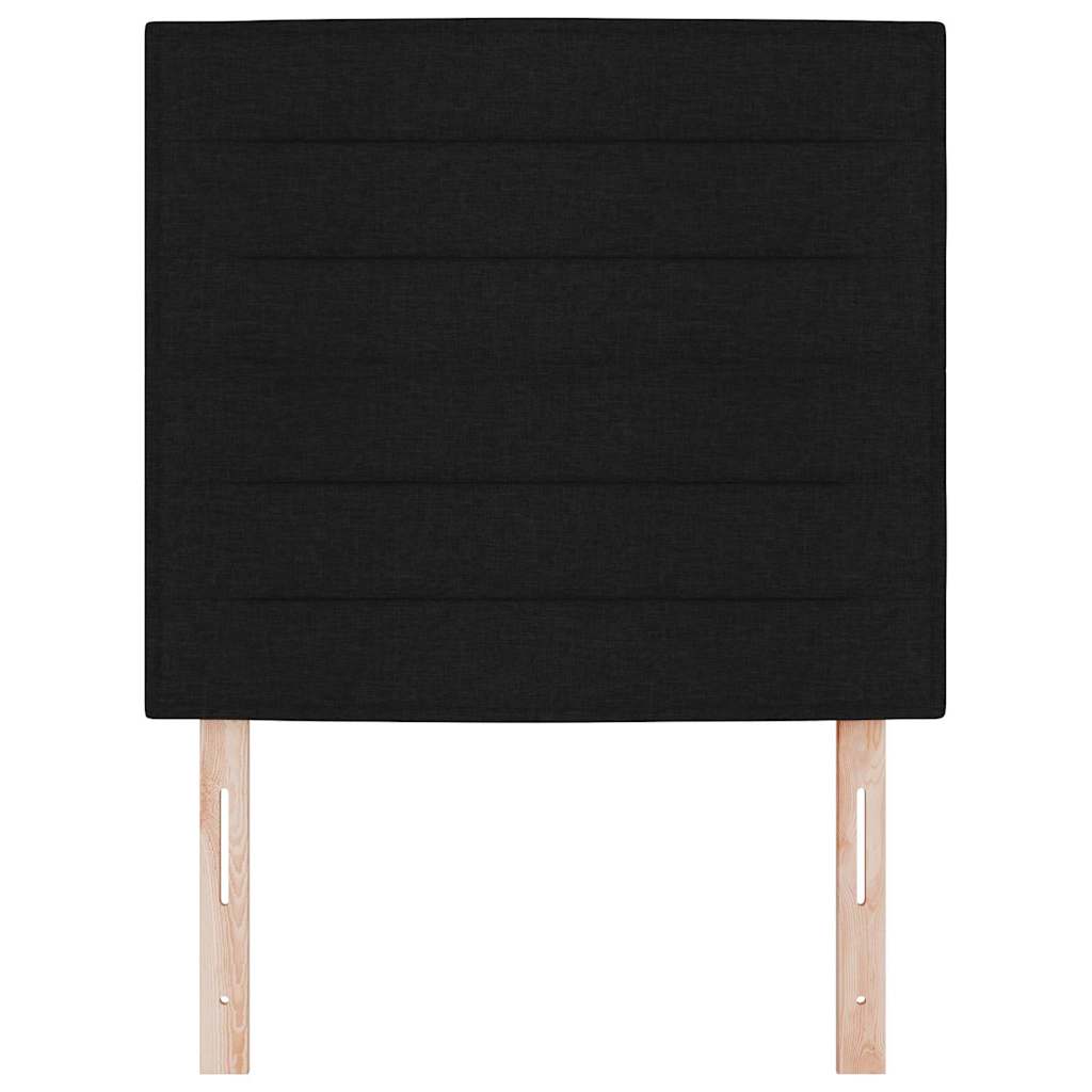 Led Sengegavl Med Led -strimmellys Vægmonteret Sort 100 Cm Stof - Billede 6