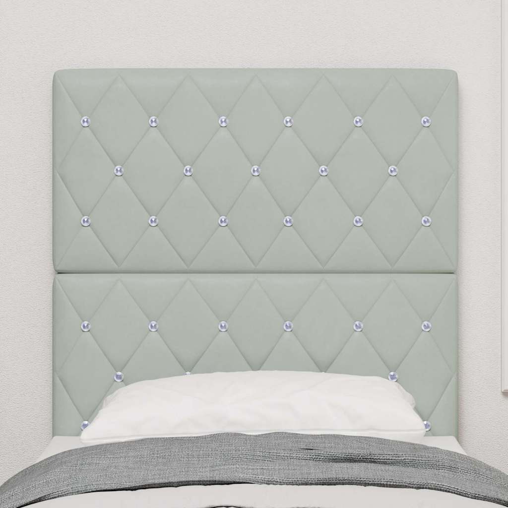 Led Sengegavl Med Led -strimmellys Argyle Lysegrå 80 Cm Fløjl - Billede 4