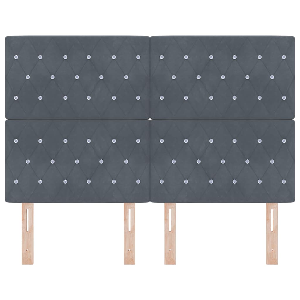 Led Sengegavl Med Led -strimmellys Argyle Mørkegrå 80 Cm Fløjl - Billede 6