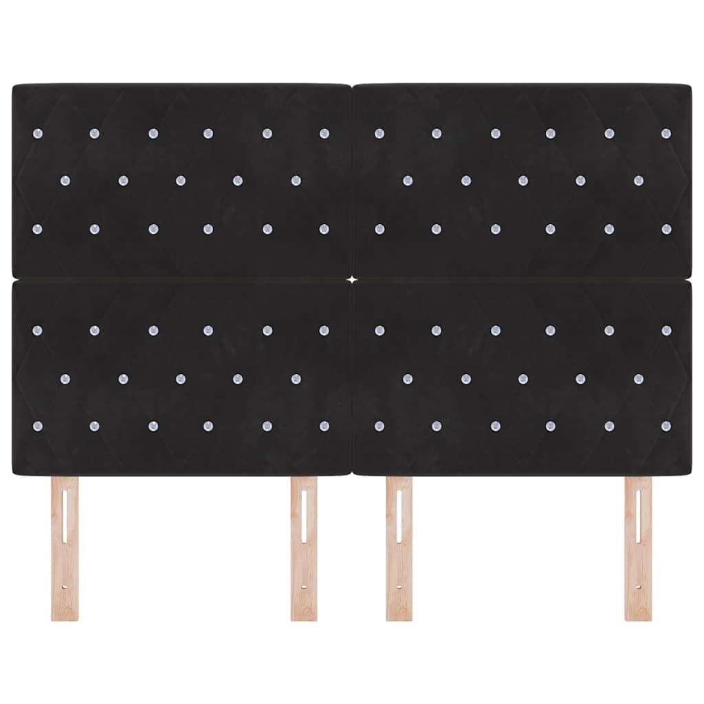 Led Sengegavl Med Led -strimmellys Argyle Sort 80 Cm Fløjl - Billede 6