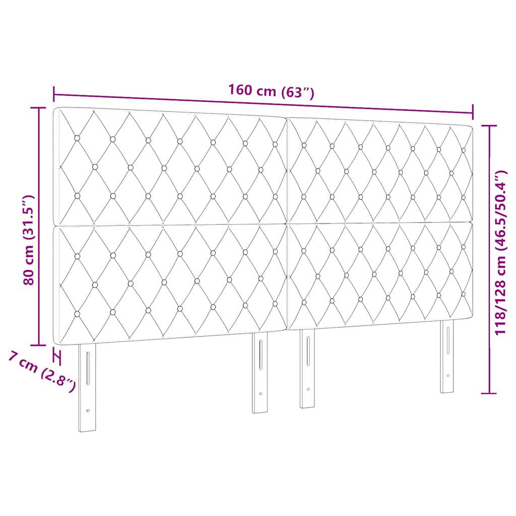 Led Sengegavl Med Led -strimmellys Argyle Sort 80 Cm Fløjl - Billede 11