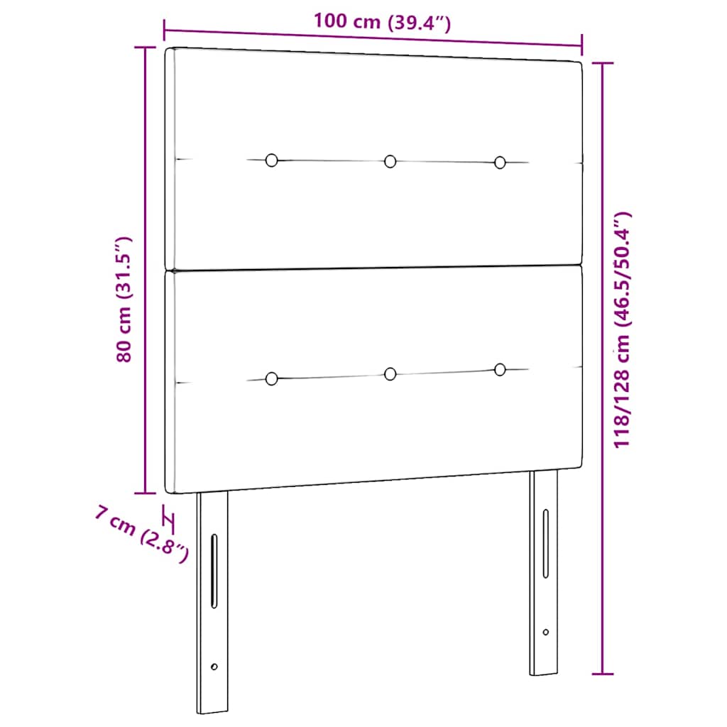 Led Sengegavl Med Led -strimmellys Sort 100 Cm Stof - Billede 11