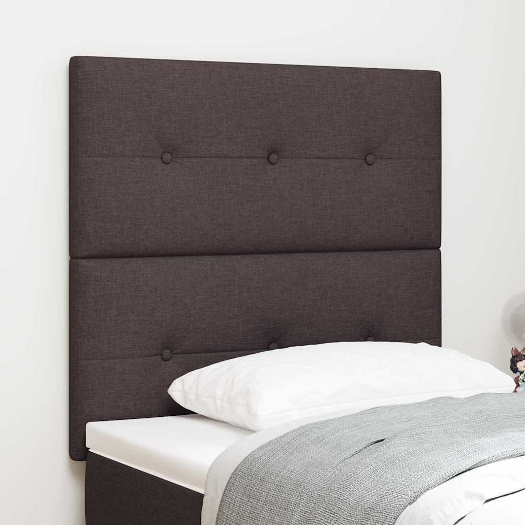 Led Sengegavl Med Led -strimmellys Mørk Brun 100 Cm Stof - Hovedbillede