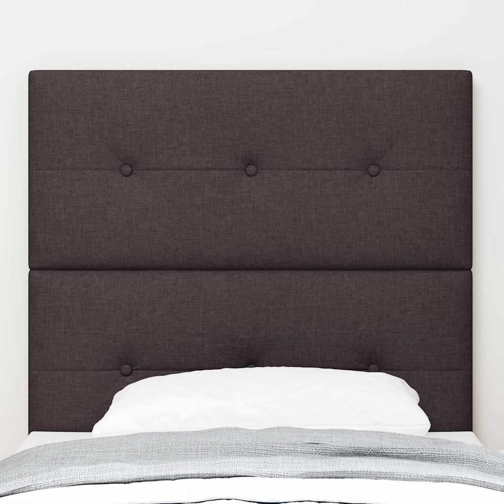 Led Sengegavl Med Led -strimmellys Mørk Brun 100 Cm Stof - Billede 4