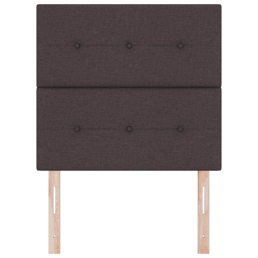 Led Sengegavl Med Led -strimmellys Mørk Brun 100 Cm Stof - Billede 6