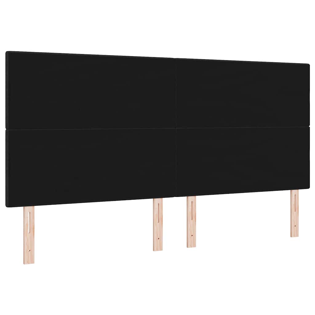 Led Sengegavl Med Led -strimmellys Sort 200 Cm Stof - Billede 8