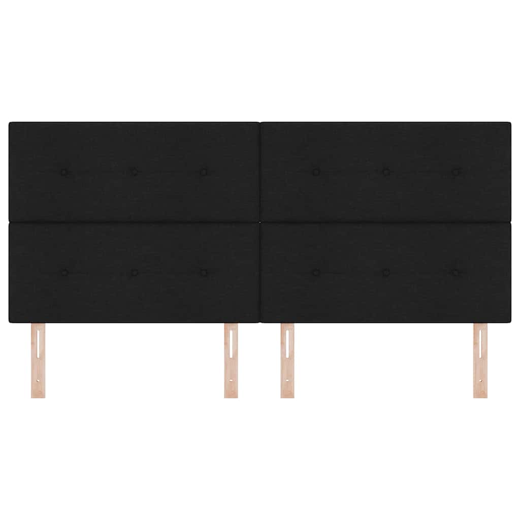 Led Sengegavl Med Led -strimmellys Sort 200 Cm Stof - Billede 6