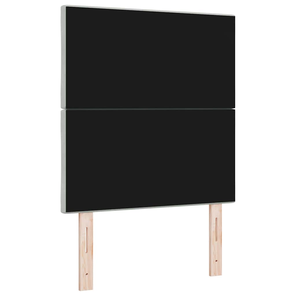 Led-sengegavl Med Led -strimmellys Lysegrå 80 Cm Fløjl - Billede 8