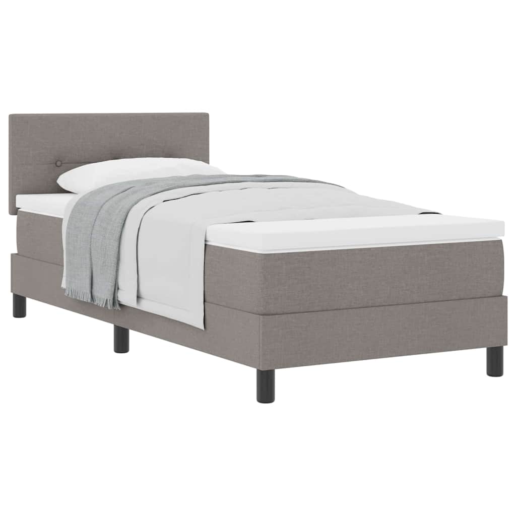 Boxmadras Med Topmadras Med Madras Gråbrun 80 X 200 Cm Stof - Billede 3