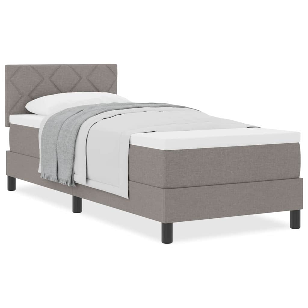 Boxmadras Med Topmadras Med Madras Gråbrun 80 X 200 Cm Stof - Billede 4