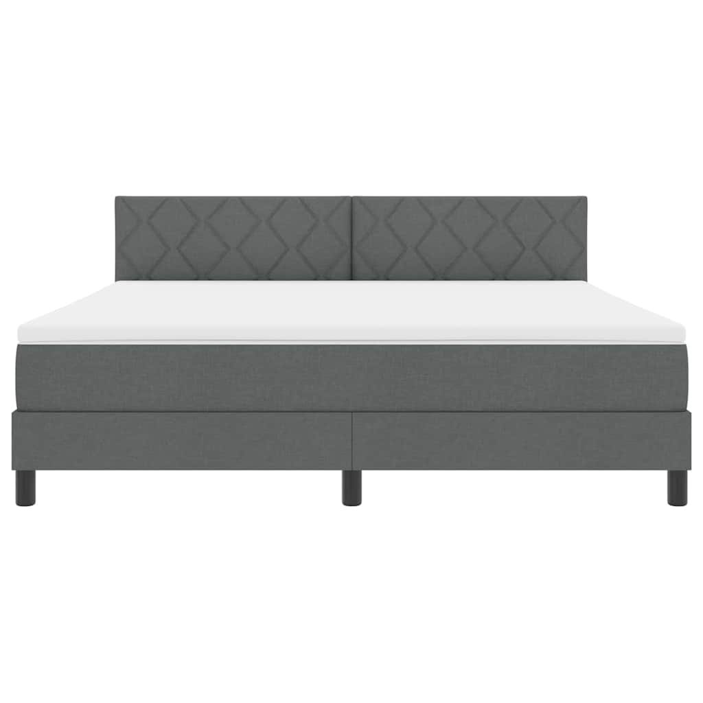 Boxmadras Med Topmadras Med Madras Mørkegrå 180 X 200 Cm Stof - Billede 8