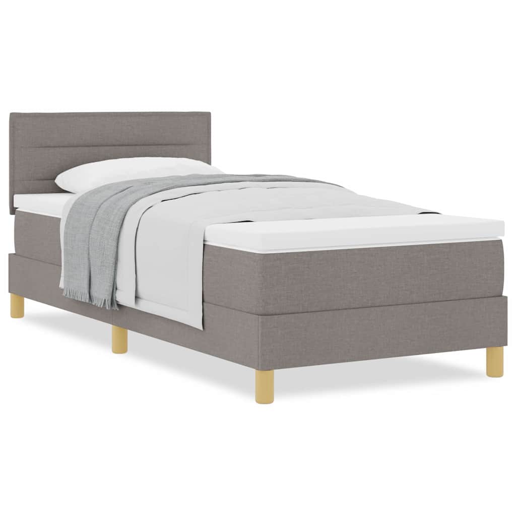 Boxmadras Med Topmadras Med Madras Gråbrun 80 X 200 Cm Stof - Billede 4