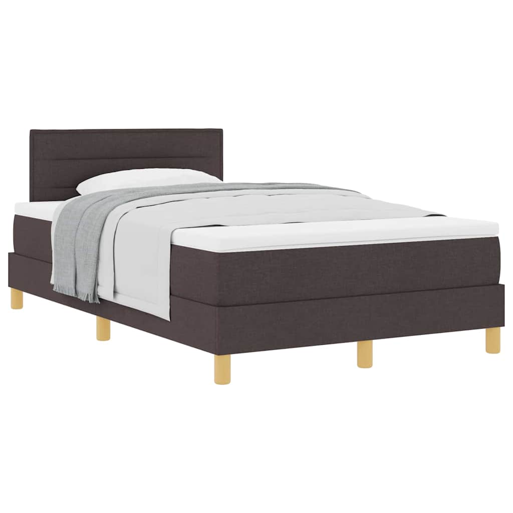 Boxmadras Med Topmadras Med Madras Mørkebrun 120 X 190 Cm Stof - Billede 3