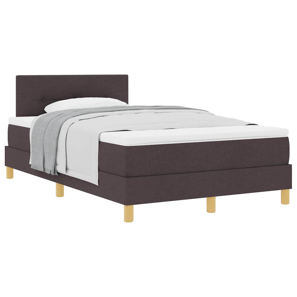 Boxmadras Med Topmadras Med Madras Mørkebrun 120 X 190 Cm Stof - Billede 3