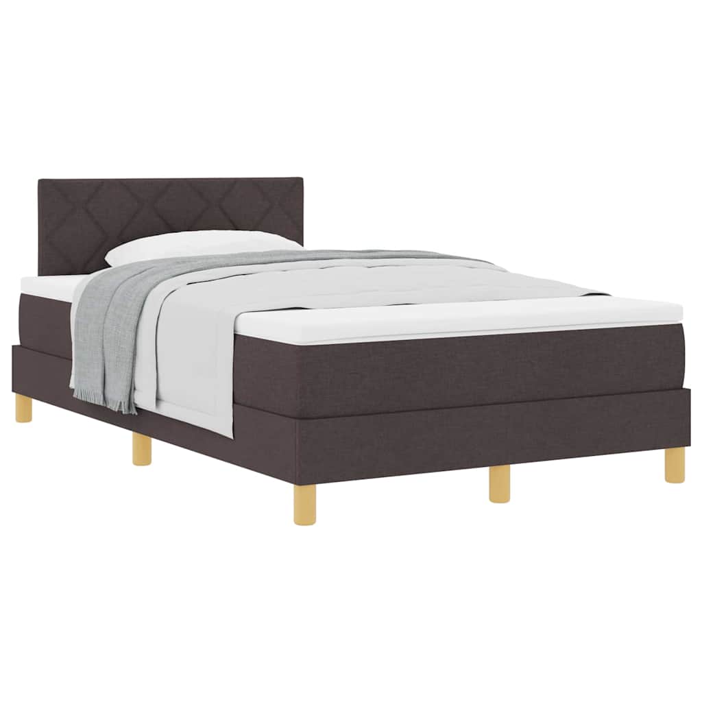 Boxmadras Med Topmadras Med Madras Mørkebrun 120 X 190 Cm Stof - Billede 3