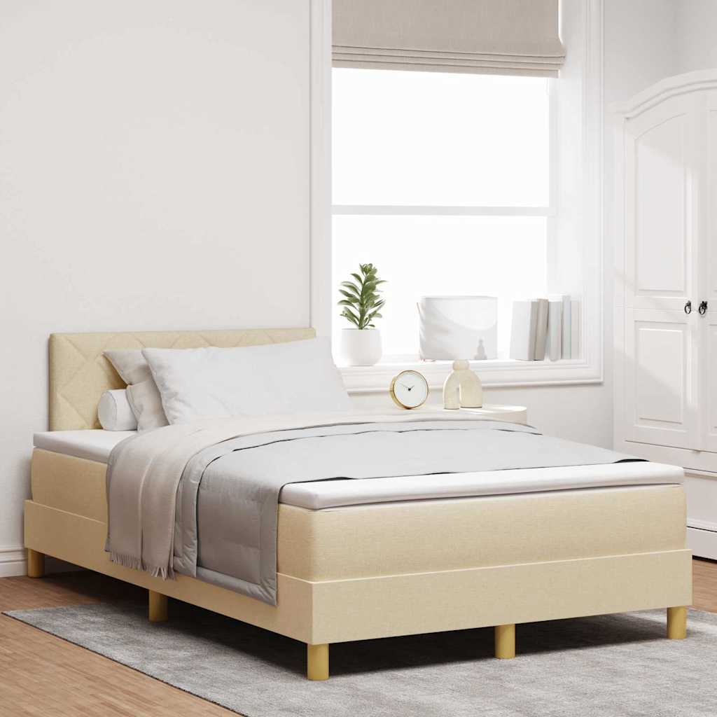 Boxmadras Med Topmadras Med Madras Creme 120 X 200 Cm Stof - Hovedbillede