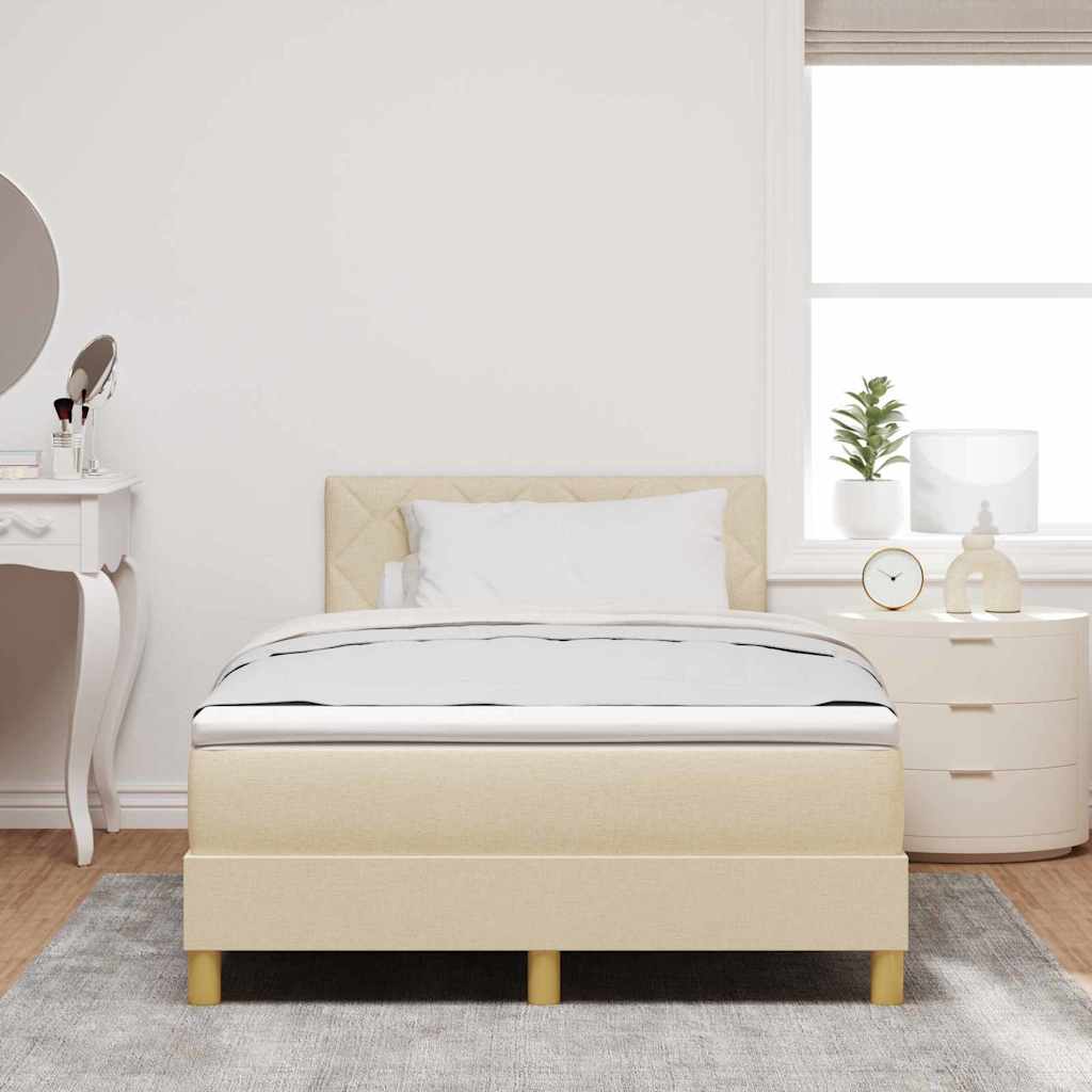 Boxmadras Med Topmadras Med Madras Creme 120 X 200 Cm Stof - Billede 5