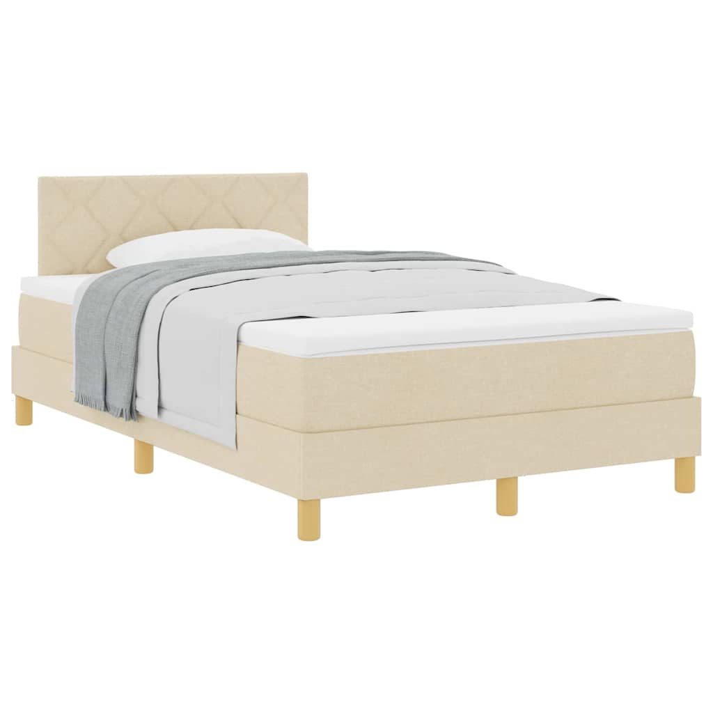 Boxmadras Med Topmadras Med Madras Creme 120 X 200 Cm Stof - Billede 3