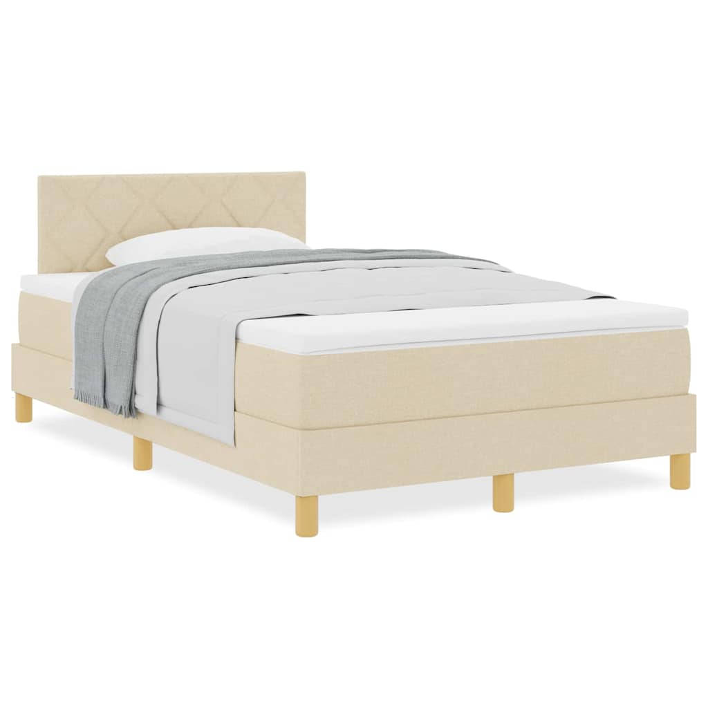 Boxmadras Med Topmadras Med Madras Creme 120 X 200 Cm Stof - Billede 4