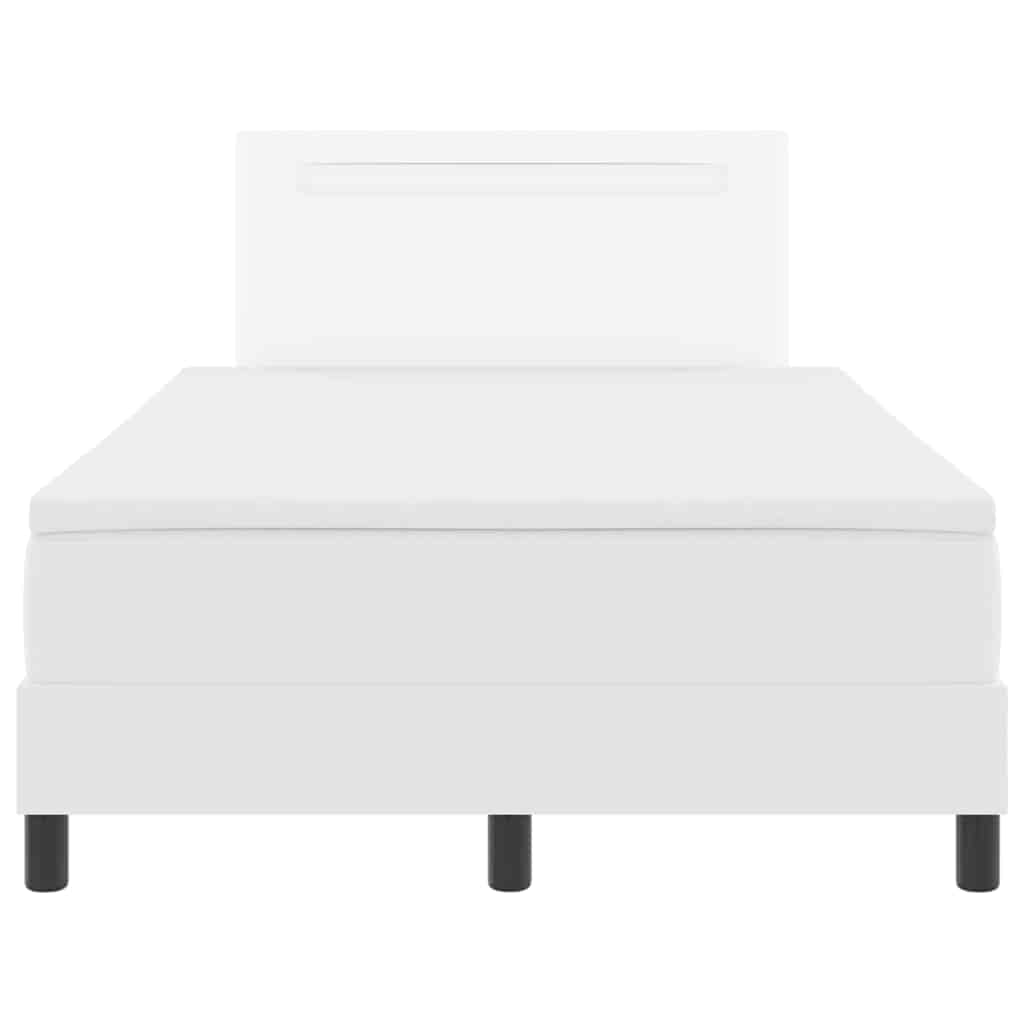 Sengeramme Med Madras Med Madras Hvid 120 X 190 Cm Kunstlæder - Billede 8