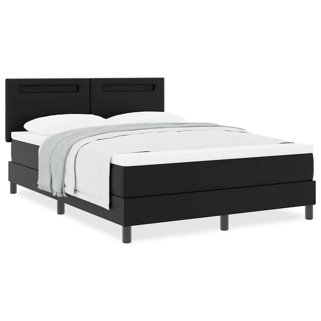 Sengeramme Med Madras Med Madras Sort 140 X 190 Cm Kunstlæder - Billede 4