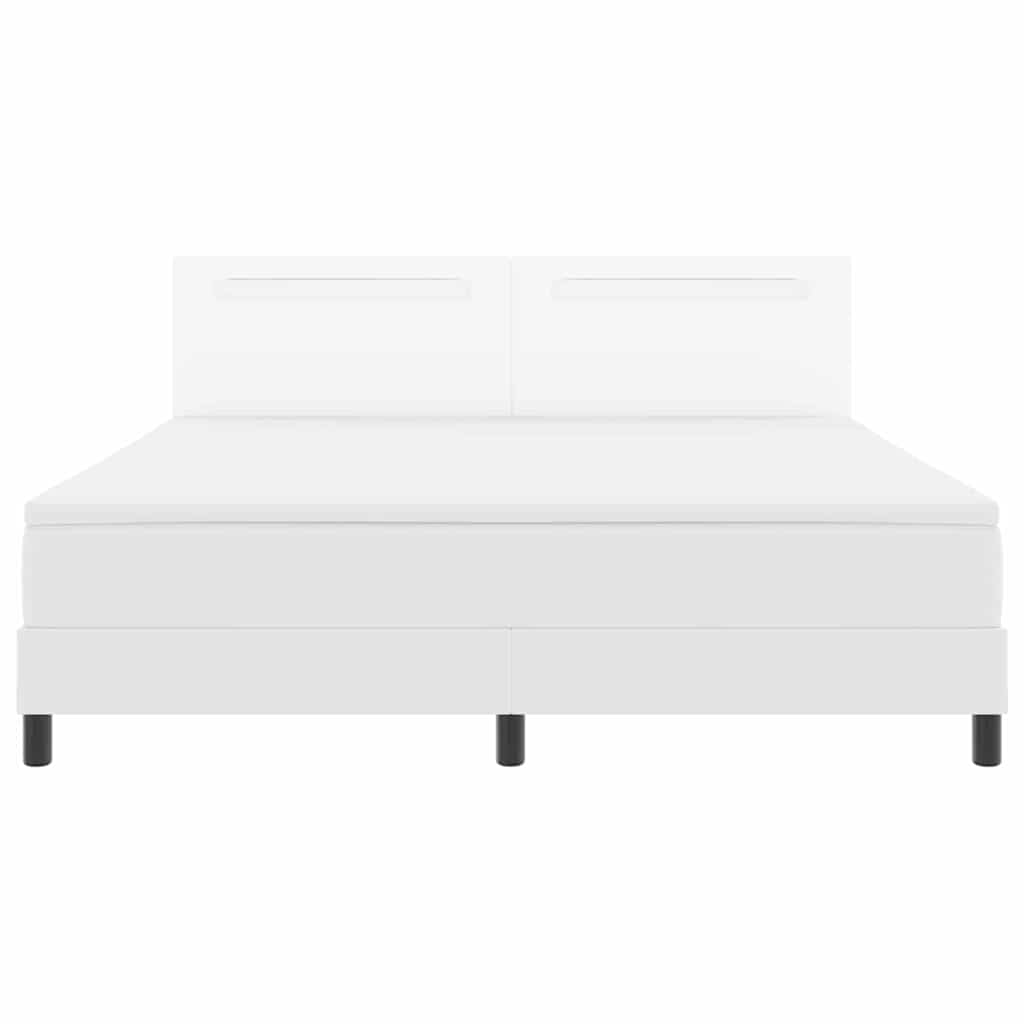 Sengeramme Med Madras Med Madras Hvid 180 X 200 Cm Kunstlæder - Billede 8