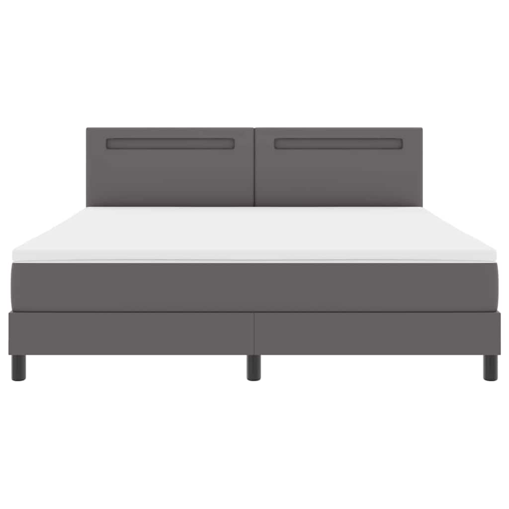 Sengeramme Med Madras Med Madras Grå 180 X 200 Cm Kunstlæder - Billede 8