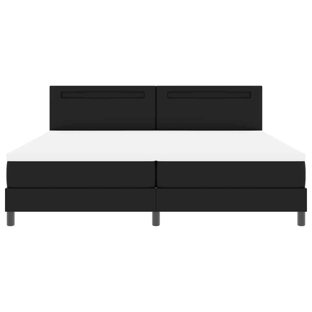 Sengeramme Med Madras Med Madras Sort 200 X 200 Cm Kunstlæder - Billede 8