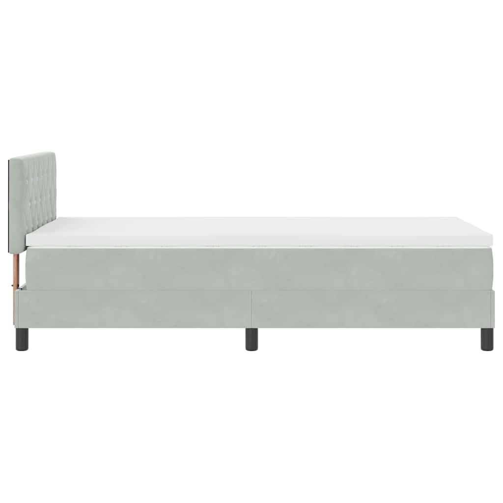 Boxmadras Seng Med Madras Med Madras Lysegrå 90 X 190 Cm Stof - Billede 9