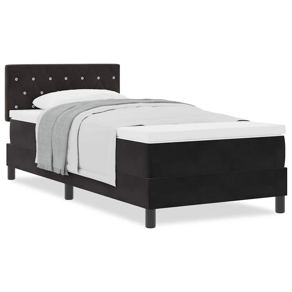 Boxmadras Seng Med Madras Med Madras Sort 90 X 190 Cm Stof - Billede 4
