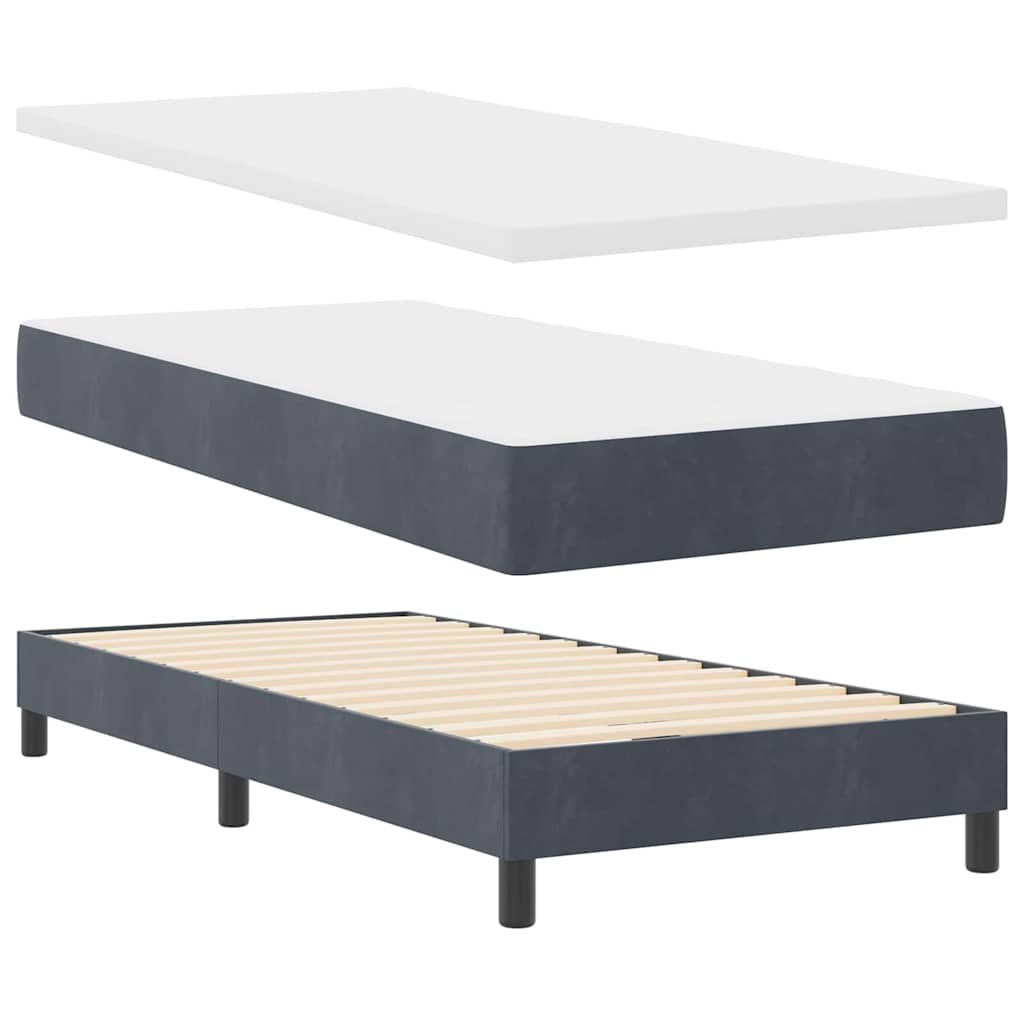 Boxmadras Seng Med Madras Med Madras Mørkegrå 100 X 200 Cm Stof - Billede 6