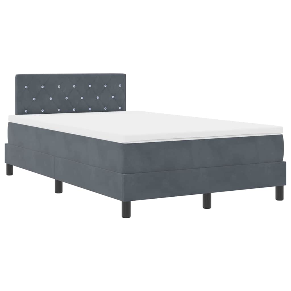Boxmadras Seng Med Madras Med Madras Mørkegrå 120 X 190 Cm Stof - Billede 2