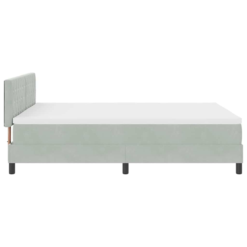 Boxmadras Seng Med Madras Med Madras Lysegrå 140 X 190 Cm Stof - Billede 7
