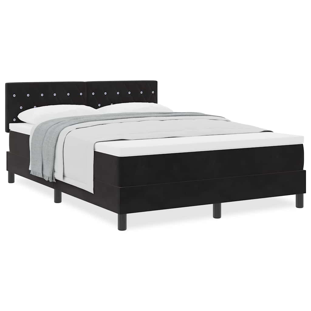 Boxmadras Seng Med Madras Med Madras Sort 140 X 200 Cm Stof - Billede 4