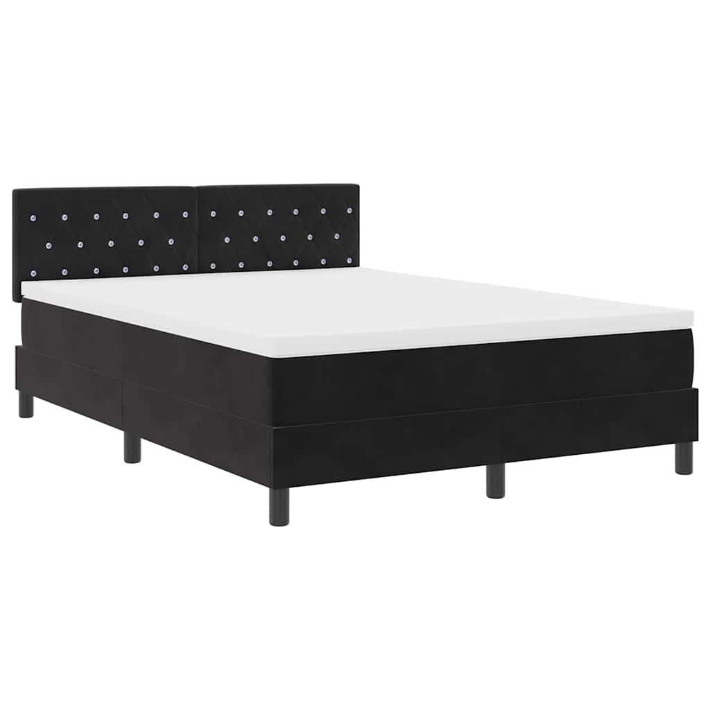 Boxmadras Seng Med Madras Med Madras Sort 160 X 200 Cm Stof - Billede 2