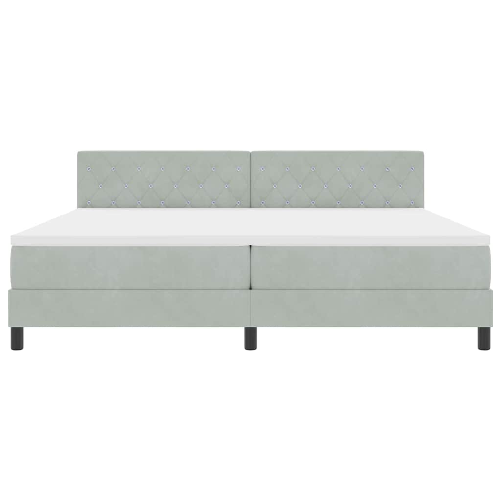 Boxmadras Seng Med Madras Med Madras Lysegrå 200 X 200 Cm Stof - Billede 8