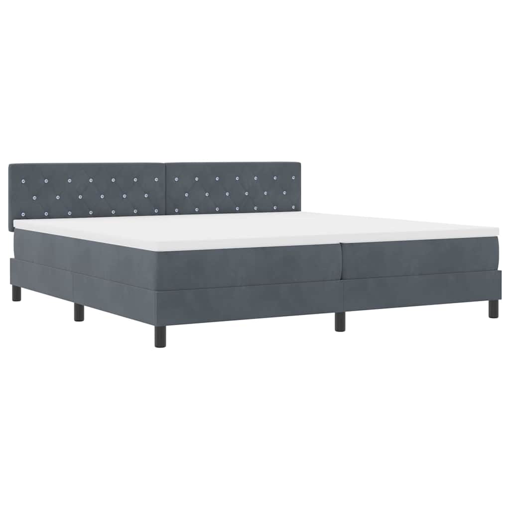 Boxmadras Seng Med Madras Med Madras Mørkegrå 200 X 200 Cm Stof - Billede 2