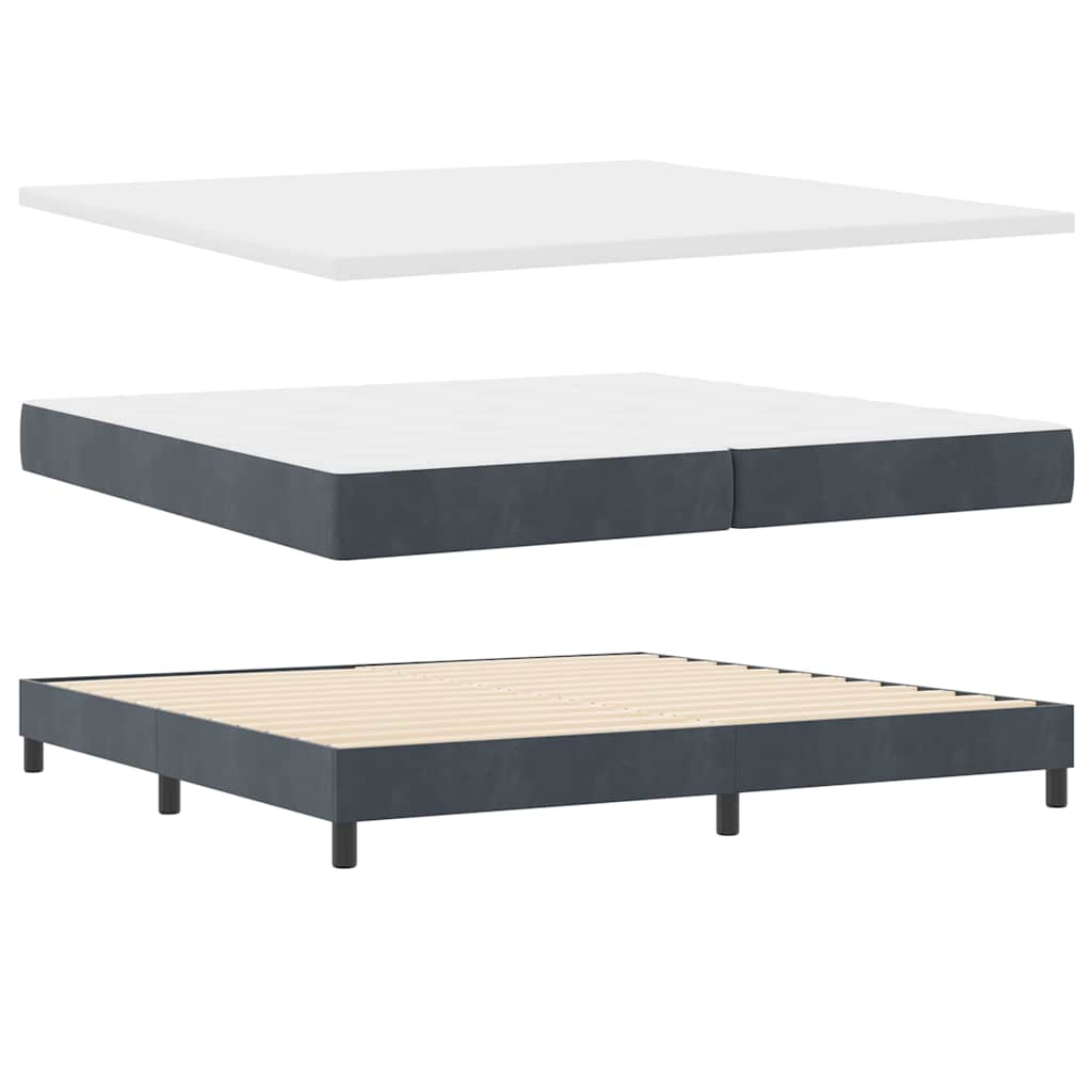 Boxmadras Seng Med Madras Med Madras Mørkegrå 200 X 200 Cm Stof - Billede 6